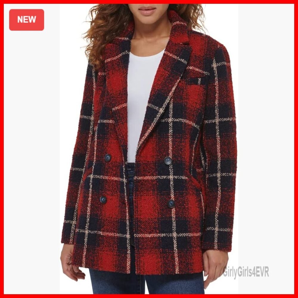 Wool Blend Double Breasted Blazer Classic Fit Long Sleeve - Picture 1 of 6